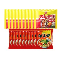 농심너구리얼큰한맛 10개 + 오뚜기진라면매운맛 10개, 1세트, 20개입