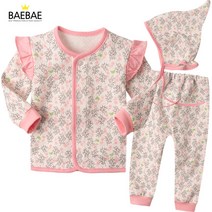 BAEBAE 유아 아기 실내복 내의 내복 겨울 상하의세트 프릴트리보온내의(그린)