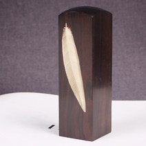 베스트스탬프 흑단 메탈 사각 직인도장 금장 깃털, 10푼