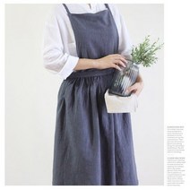 강남콩 원피스 앞치마 라피네 루즈핏 그레이 롱앞치마 롱기장 편한 홈웨어 패션 롱원피스 카페 화원 예쁜, 1개