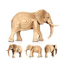 콘타모 골판지 3D 종이 입체 퍼즐 스몰 Small (스몰), 사파리, 코끼리 (Small)