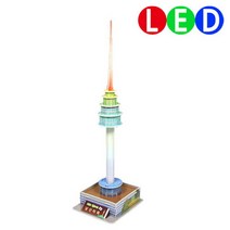 3D입체퍼즐 건축모형 전통가옥 교육학습완구 공룡 퍼즐, N서울타워 LED