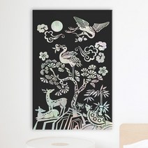 꾸밈 cw739-한국전통의그림중형노프레임 액자, 3타입-십장생