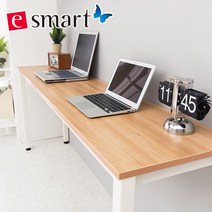 e스마트 노트북책상겸 사이드테이블1600x400, 화이트:(일자다리)블랙