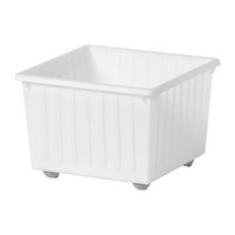 IKEA 이케아 VESSLA 바퀴달린 정리함, 화이트, 1개