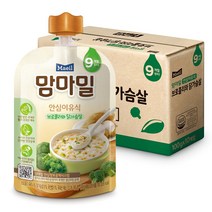 [매일유업] 맘마밀 안심이유식 9개월 브로콜리닭가슴살/녹황채소와소고기/시금치와연근소고기/미역과소고기 5팩, 5봉, 브로콜리닭가슴살
