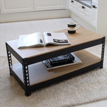 스피드랙 멀티테이블 협탁 직사각 미디움 800x400x330mm 2단, 검정