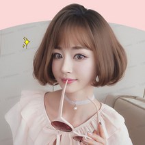 [해외][칠월의황후] 여성 단발 보브컷 가발 네츄럴브라운, 단품