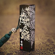 도장꾹 흐드러지다 5푼 수제 도장 신주 인감 법인 선물 직인 회사 커플 무료 가죽 파우치, RS001_검정돌_음각_한글훈민정음체