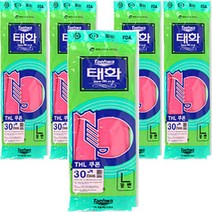 태화 꽃밴 고무장갑세트 L, 핑크, 5개