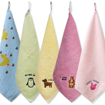 오름바름 어린이집 고리 핸드타올 핸드타월, 선택09_밤나무모달 고리타올_헬로베어(블루), 1장