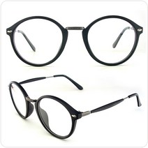 [패션뿔테]f/메탈콤비/무광블랙/라운드/콤비네이션/빅사각스타일/복고풍안경/FS481-02