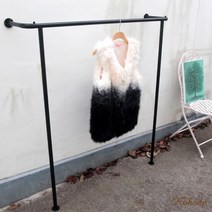 코코디피 사이즈 주문제작 가능 벽부착 파이프 튼튼한 1단 행거 옷걸이 벽고정 헹거, 주문제작(가로와 세로 배송메시지 기재) + 흰색