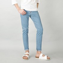 [데님공방] 빅사이즈 스판 슬림일자 기본 워싱 청바지 라이트블루 S~4XL