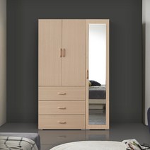 케이컴퍼니 이음1200장롱세트CM-SS(3서랍옷장 수납장+400거울선반장) 전신거울틈새장롱/장농세트, 메이플(3서랍옷장+400거울선반장)