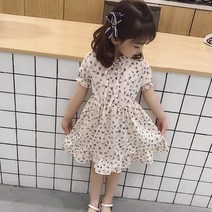 루나버블 플라워 쉬폰원피스 [스카이 베이지] 7호~17호 아동 여아 유아 드레스