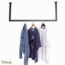 코코디피 옷가게용 주문제작 천장 벽면 부착 파이프 행거 천정 고정 헹거 옷걸이 봉, 25각 + 가로 100cm와 폭 40cm + 분홍색, 1개