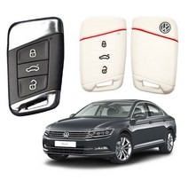 카포카 폭스바겐 파사트 V1타입 2018 GT 3버튼 실리콘 스마트키케이스 키홀더, 2018파사트GT화이트
