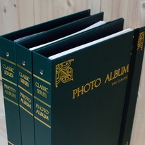 CLASSIC ALBUM+책장진열가능+바인더앨범+접착or포켓, 클래식앨범_카키, 블랙접착속지30매, 30매