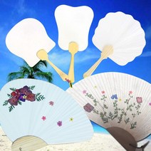 압화부채만들기 매화부채 조가비부채 꼬마부채 만들기체험, 꼬마부채 둘리_마감접착한지