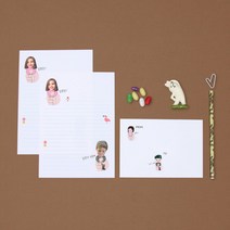 잡아땅 포토 편지지 (주문제작), 흰색, 편지지 10장