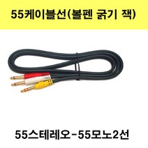 신길전자 55케이블선 55스테레오 55모노 마이크 기타 음향 앰프 방송국 노래방, 55스테레오1선-55모노2선-10m