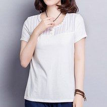 마더라이크 JS.5274 펄시크블라우스- 여성반팔티 정장 오피스룩