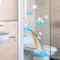 현대시트 케이알인터내셔날 하늘을 품은 아이방 자녀방 꾸미기 데코시트지, 04_KR-0025 무지개 구름