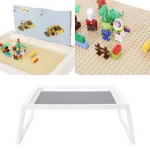 더뻔뻔 좌식형 접이식 블럭책상 블럭판 포함 좌식테이블, 흰색책상(연회색판)