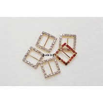 큐빅 버클장식/머리핀 장식/리본공예재료, 사각 큐빅 버클