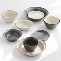히츠키코보 타블도트 모던 2인 식기세트, 베이지&그레이, 그릇 10P