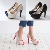 국내생산 투톤 가보시 토오픈힐 11.5cm 킬힐