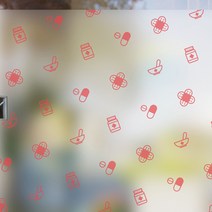 낭만창고 dgse148-약국 아이콘패턴-반투명시트지 시트지