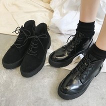 슈즈플로우 메니쉬 통굽 라인 키높이 스트랩 워커 4.5cm