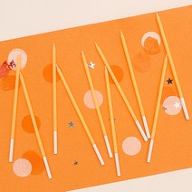 THEJIHYUNSHOP 케이크초 생일초 긴생일초 예쁜생일초 베이비핑크 10개입, 환타오렌지