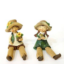 어바웃더홈 북유럽 인테리어 소품 장식 인형 거실 장식품 카페, 09 앉은 농장꼬마