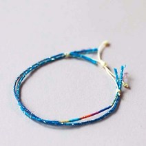 솔솔미 블루 연노랑 매듭 커플팔찌 실팔찌 팔찌