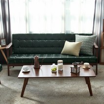 마티노가구 로즈마리 3인용 원목 가죽 소파, 2.로즈마리 3인 엔틱_다크그린