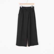 펀한사이즈 여성용 빅사이즈 랩 와이드 슬랙스 밴딩팬츠