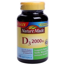 네이처메이드 비타민 D3 2000 IU 소프트젤, 250개입, 1개, 250정