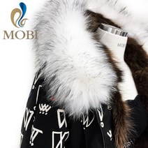 모비퍼 MBG 713 화이트 라쿤 야상 라쿤자켓 라쿤코트