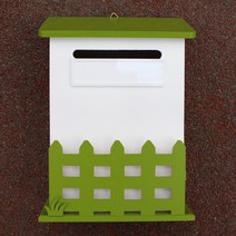 마프 N219-01G울타리모던GK 그린 메모꽂이 벽걸이우체통, 아크릴명판