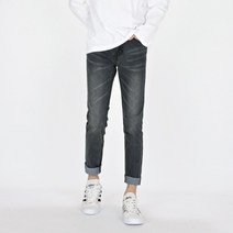 [데님공방] 남자청바지 스판 그레이진 슬림일자핏 차콜 데일리 연블랙 데님 팬츠 S-3XL