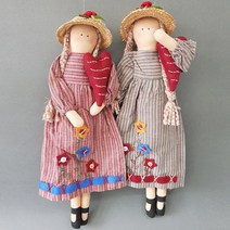 인조이박스 핸드메이드 컨츄리인형 리스 봉제인형, 카키, 41cm