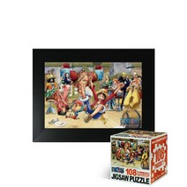 퍼즐피플 원피스 직소퍼즐 108피스, 미니큐브 파티타임 108P 액자포함(108피스자체제작블랙), 108p