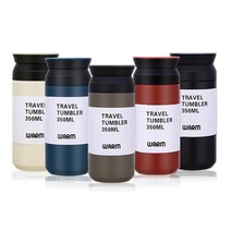 소소일상 TRAVEL 휴대용 텀블러 350ml 보온병 보냉병, 트레블텀블러 블랙+블랙