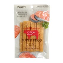 퍼피아이 슈퍼푸드 쫄깃한 한우 콜라겐껌 강아지껌 100g 4종, 1개, 연어