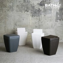 친환경 플라스틱 라탄 다용도 다이아몬드 플립 휴지통 7L, 색상:4. 그레이, 옵션선택
