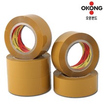 오공본드 국내산 100M OPP아크릴 황색 박스테이프 중포장용 65mic, 5개