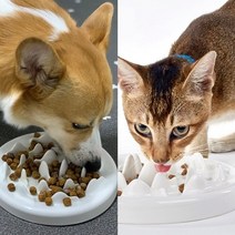 지고독 세라믹 급체방지식기 고양이 먹이퍼즐 슬로우식기, 1개
